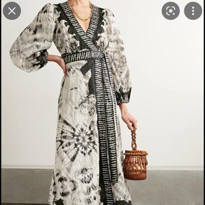 Zimmermann Black Lulu Tie-dye Wrap Dress